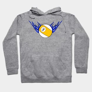 9 Ball with Blue Flames Hoodie